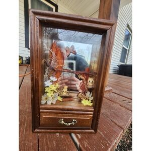 Vintage Musical Fantasy Mockingbird Hill Wood Music Box Owl Diorama RARE‎ Tested